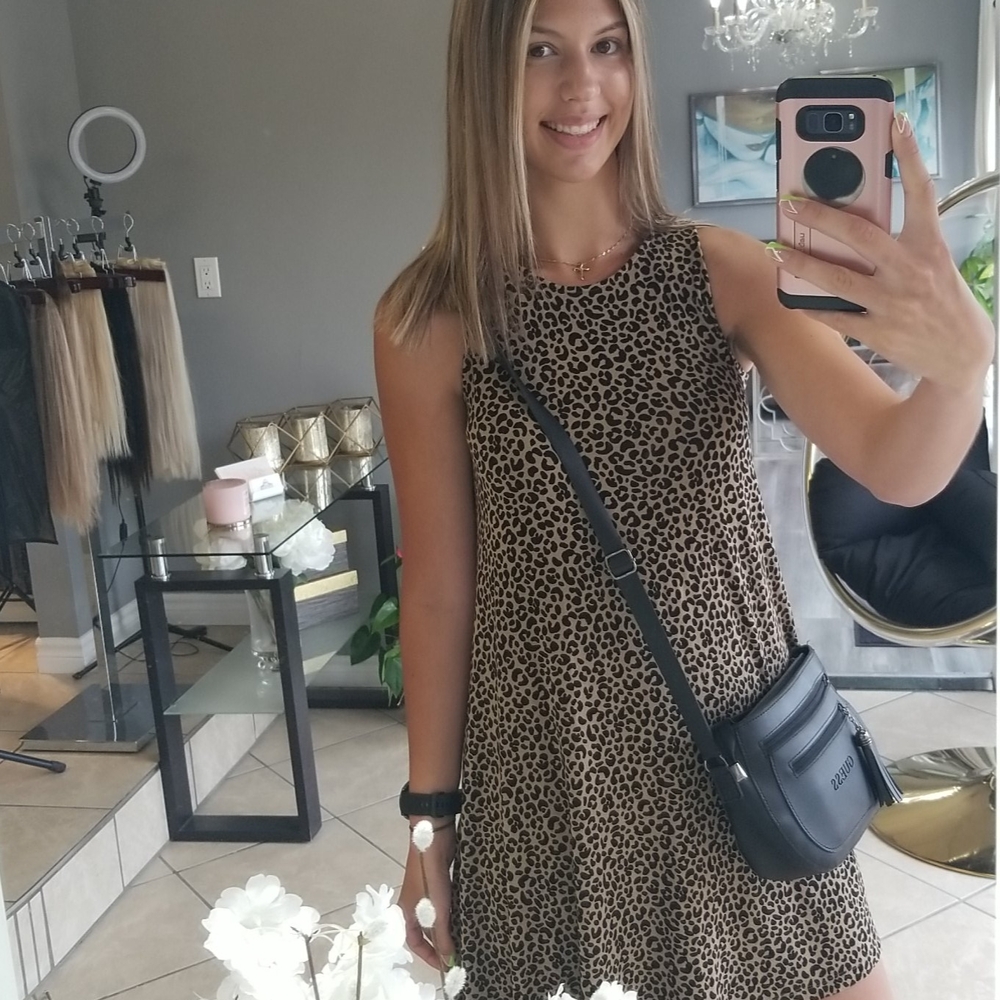 Old Navy Leopard Print Mini Dress - Black & Brown